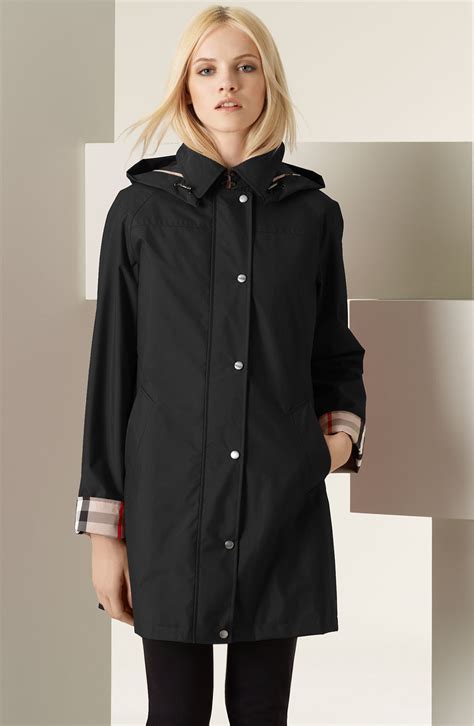 burberry brit a line raincoat|Burberry women's raincoat with hood.